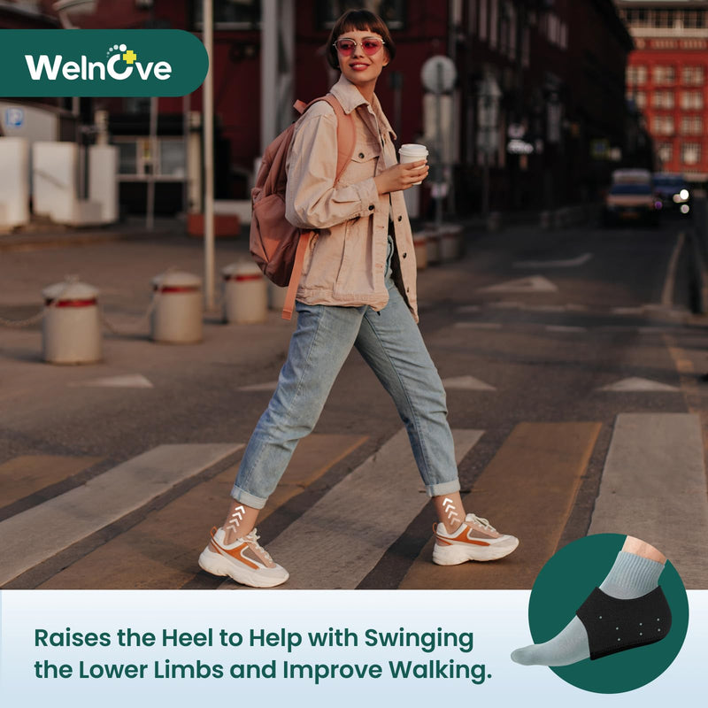 [Australia] - Welnove Heel Protector for Plantar Fasciitis Gel Heel Cups for Women Men Heel Spur Pain Relief Heel Insoles Pads for Achilles Tendonitis Dry Cracked Black Small - EU 36-41 