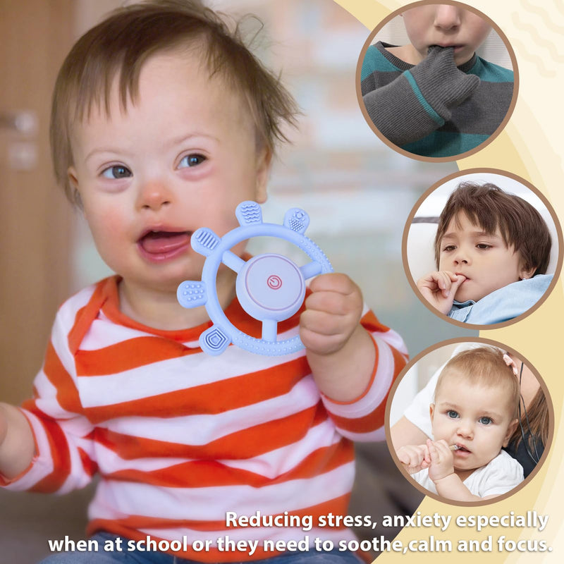 [Australia] - Vibrating Teether for Baby, Sensory Chew Toys for Autistic Children & Teething Toys for Babies 6-18 Months, USB Chargeable & 3X Vibration Settings. Toddler Travel Essential, Autism Sensory Products 