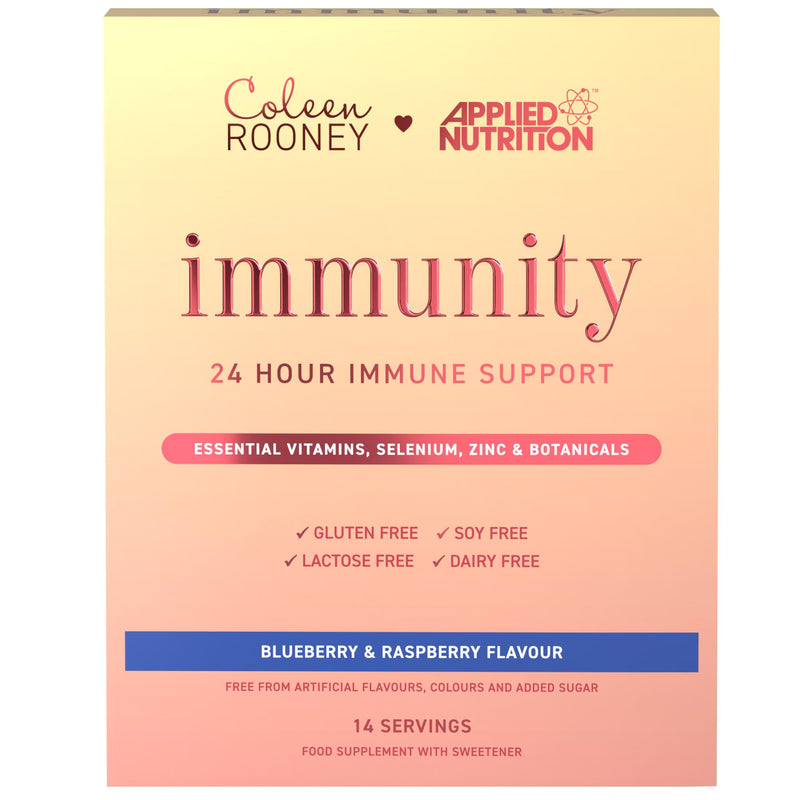 Applied Nutrition - Coleen Rooney - Immunity Powder - Vitamin & Mineral Boost - Best 24-Hour Immune Support - Best Vegan Immunity Defense - Enhanced Vitality - (14 Servings) (Blueberry & Raspberry) Blueberry & Raspberry