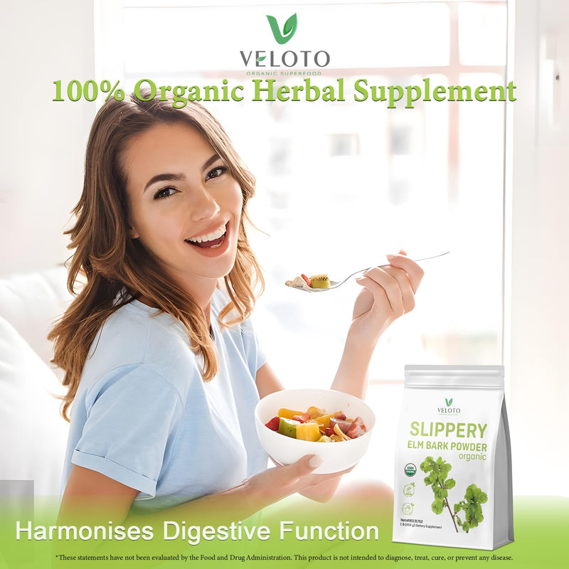 Slippery Elm Bark & Slippery Elm Powder Organic 454g, 100% Pure Inner Bark, Natural Herbal Supplement, Soothes Throat, Cough & Digestive Health, Supports IBS, Acid Reflux, Vegan, Gluten Free, Non-GMO 454 g (Pack of 1)