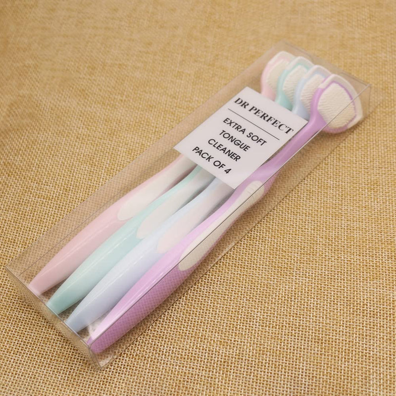 [Australia] - Soft Tongue Brush Scraper Cleaner Helps Fight Bad Breath Clean Your Tongue Without Hurt Pack Of 4 (GREEN PURPLE BLUE PINK) GREEN PURPLE BLUE PINK 