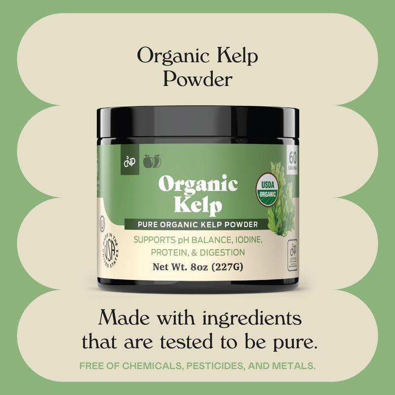 [Australia] - Organic Kelp Powder Supplement - Bulk Raw, Dry, Pure Sea Kelp Seaweed Powder 8oz 75 Serving Thyroid, Iodine, & Digestion 
