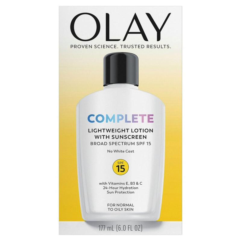 Olay Complete Lotion Moisturizer with SPF 15 Normal, 6.0 fl oz White 6 Fl Oz (Pack of 1)