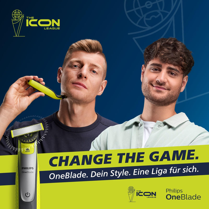 [Australia] - Philips OneBlade Face & Body - Electric beard trimmer, shaver and body groomer for trimming, styling and shaving, 3x original blades, 1x 5-in-1 trimming attachment, 2x body attachments, QP2824/30 