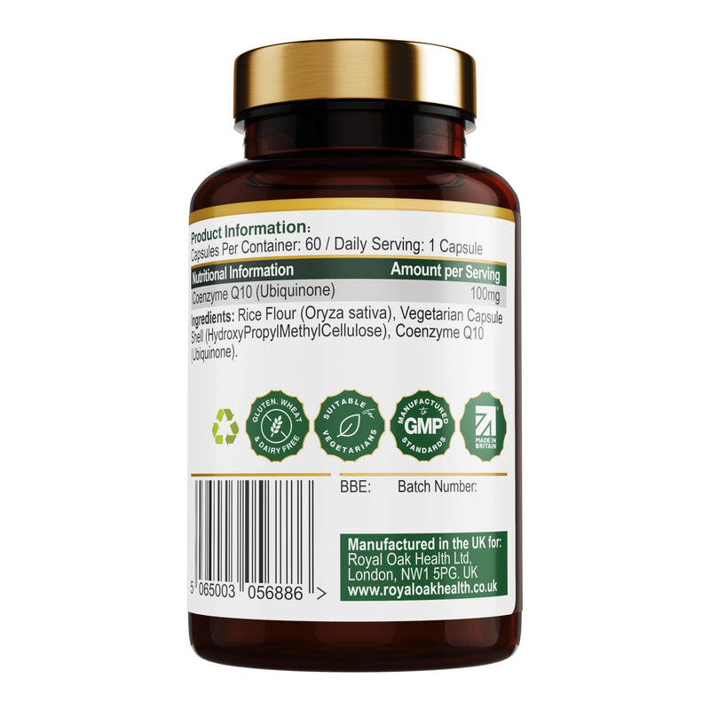 CoQ10 100mg Vegan Capsules - 2 Month Supply, Made in the UK