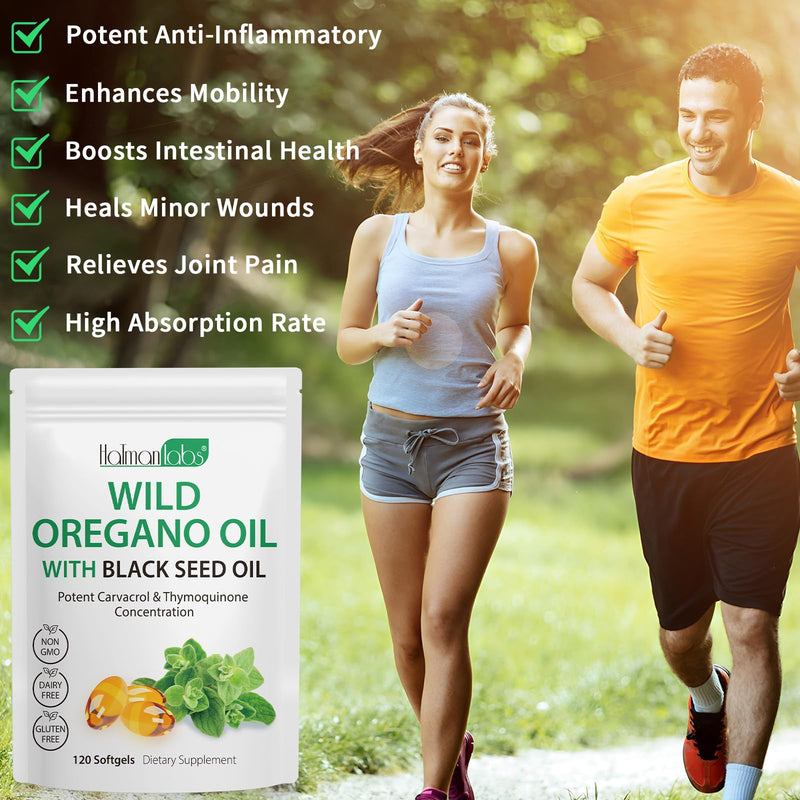[Australia] - Oil of Oregano with Black Seed Oil, Organic Oregano Oil Softgels,Oregano Oil Capsules Organic,Non-GMO, Gluten Free,120 1 Count (Pack of 120) 