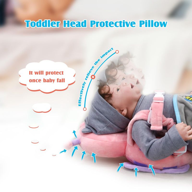 [Australia] - Baby Head Protector Cushion Toddler Backpack, Baby Safety Products for Toddler Head Protection for Crawling & Walking Pink Butterfly 