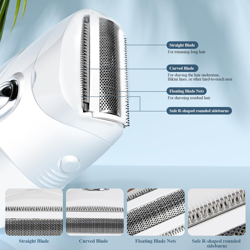 [Australia] - Women's Electric Shaver, TOUCHBeauty Women's Electric Shaver, Trimmer for Women for Body, Armpits, Legs and Bikini Zone, Compact Lady Shaver AG-1459W(White) White 