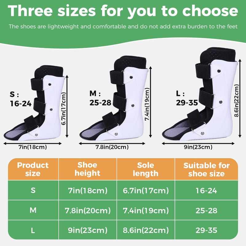 [Australia] - Pediatric Walking Boot For Kids,Fracture Boot for Kids, Orthopedic Support Shoe for Youth Ankle Break Injury, Kid's Stress Metatarsal Bone Fracture, Broken Foot or Toe Recovery Cast, Left(L) Large 