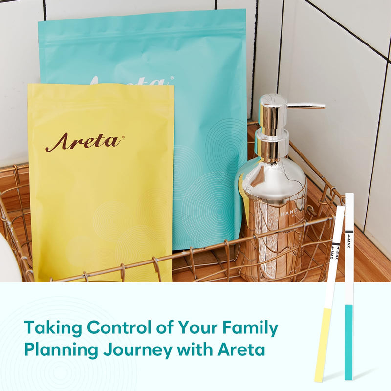 [Australia] - Areta Ovulation & Pregnancy Test Strips: 70 Ovulation Strips & 20 Pregnancy Tests Combo Kit | Accurate at-Home Fertility Tracker | Highly Sensitive Early Pregnancy Detection | 70 LH + 20 HCG 