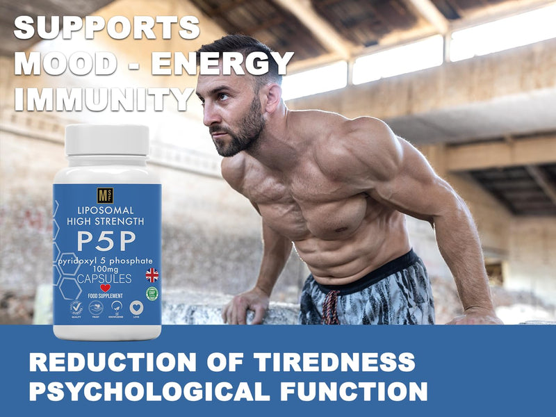 P5P Vitamin B6 (Pyridoxal 5 Phosphate) 100 mg per Capsule | 180 High Strength Capsules | 6 Months Supply - 1 A Day | Active Form of Vitamin B6 | Vegan | Non GMO| UK Company