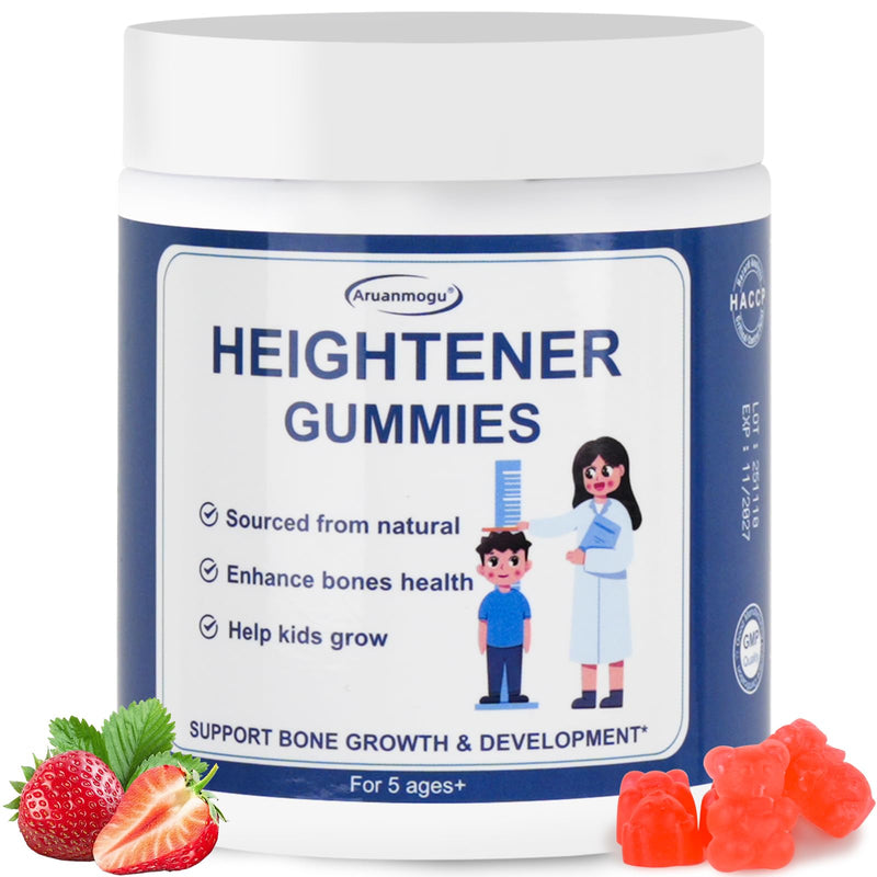 Heightener Growth Gummies 60 Count - Natural Growth Supplement for Children and Adolescents - Bone-Strengthening Vitamins (Contains Vitamins D3，K2，Calcium) - Tall Nutrition