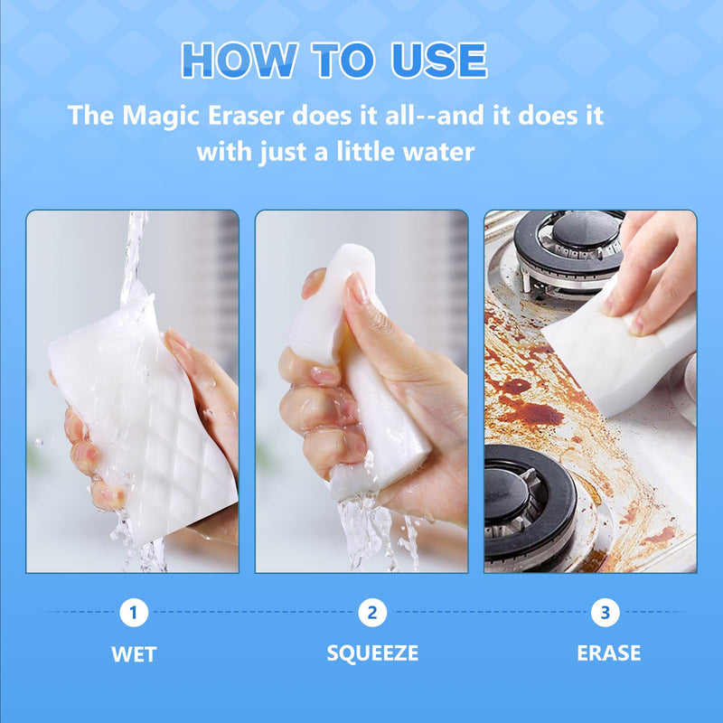 [Australia] - squish Magic Sponge Eraser, 36 Count Magic Cleaning Pads for Walls Oven, Kitchen, and Shoe Cleaner, Magic Erasers with Melamine Foam, Universal Cleaner 
