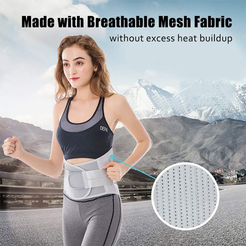 [Australia] - Lower Back Braces for Back Pain Relief - Compression Belt for Men & Women - Lumbar Support Waist Backbrace for Herniated Disc, Sciatica, Scoliosis - Breathable Mesh Design, Adjustable Straps (M, Gray) Medium (Pack of 1) 