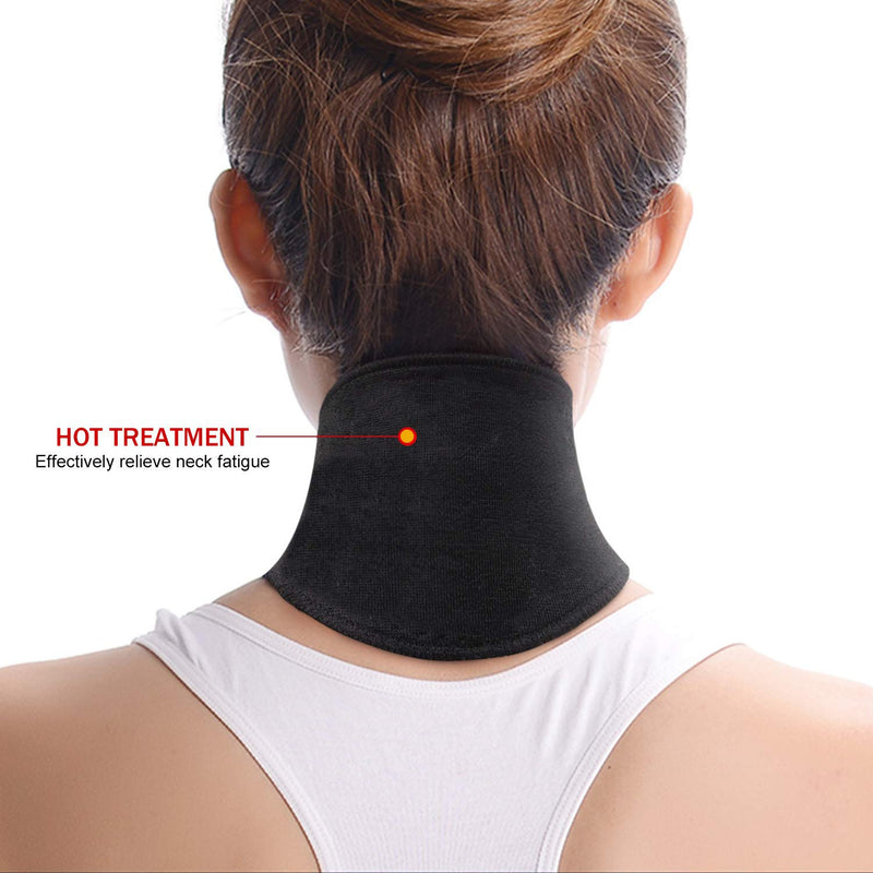 [Australia] - ITODA neck warmer, self-heating neck bandage, magnetic therapy neck support, winter neck protection, neck brace, neck bandage, heat protection, neck bandage with Velcro fastener, neck heating pad, neck pain, black 
