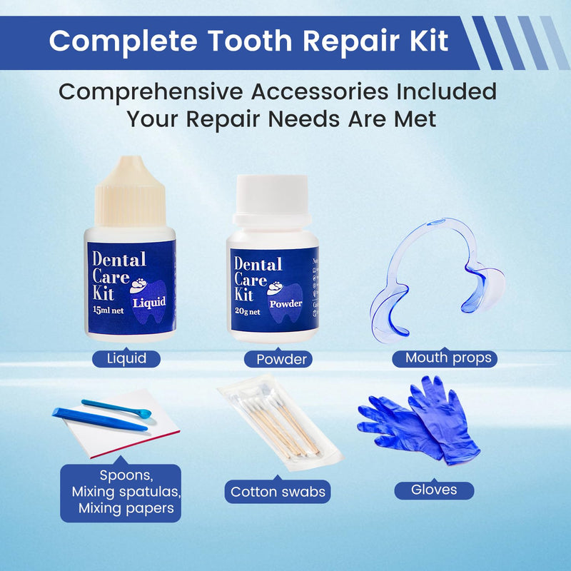 Tooth Repair Kit,Zinc Oxide Eugenol - Dental Cement,Cavity Filler for Teeth,for Crowns & Bridges Filling,Dental Glue,Provide Video tutorials 2pcs 8