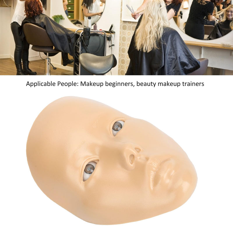 [Australia] - JTLB Makeup Practice Face with Plastic Stand 5D Silicone Full Face Makeup Practice BoardReusable Mannequin Tool for Beginner (White Skin) 