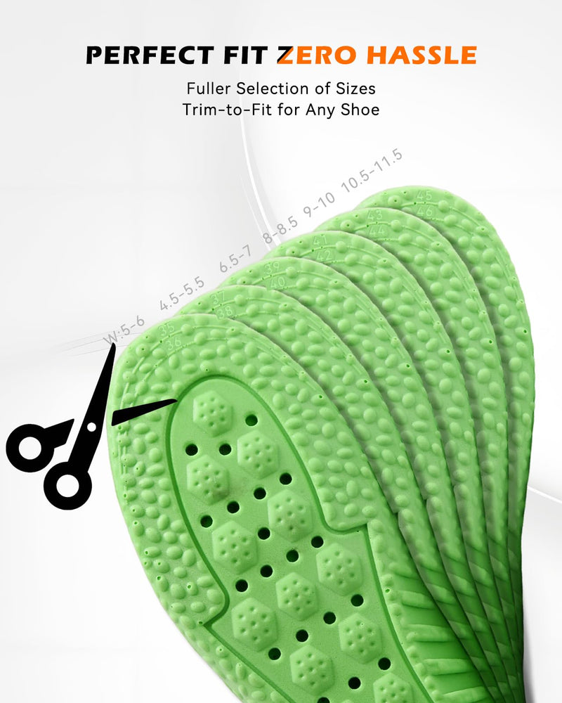 [Australia] - MINIQ Cloud Comfort Insoles for Men & Women - Ultra-Soft Shoe Soles with Memory Foam Cushioning, Arch Support Inserts with Gel Pad for Running, Walking & Boot Shoes 1 Pair M: 8.5-9/W: 9-10 