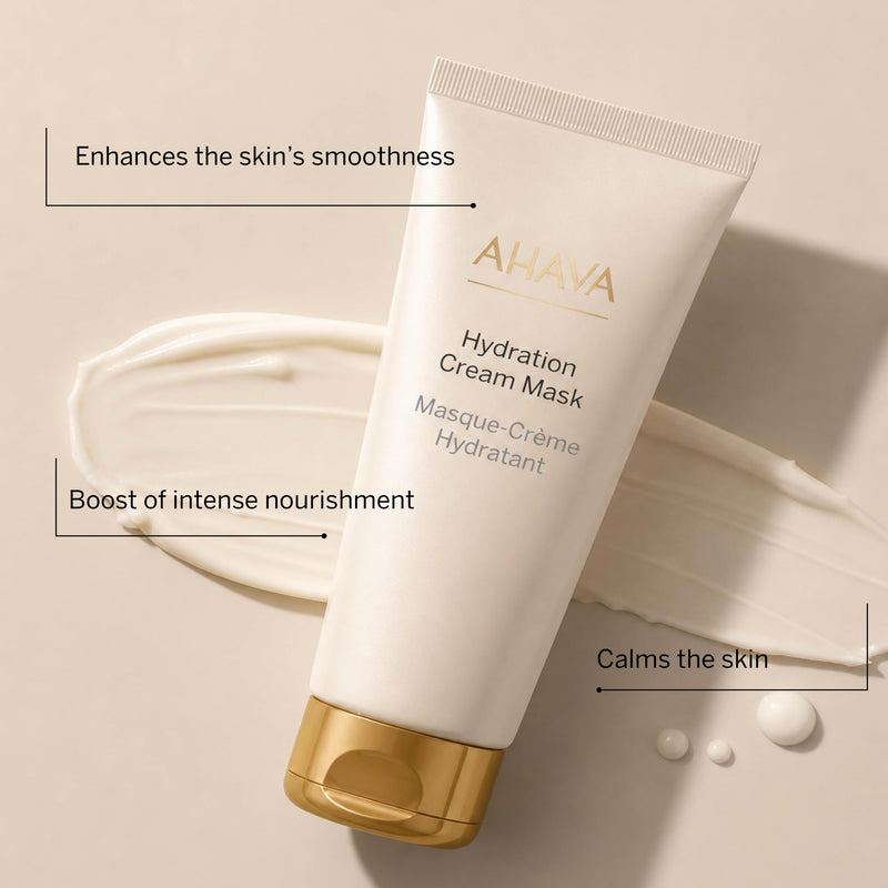 AHAVA Hydration Cream Mask - Replenishes, Fights Dehydration, Calms & Enhances Smoothness, Enriched by Exclusive Dead Sea Osmoter & Mud, Pentavitin, Vitamin E, Shea Butter & Hyaluronic Acid 3.4 Fl.Oz