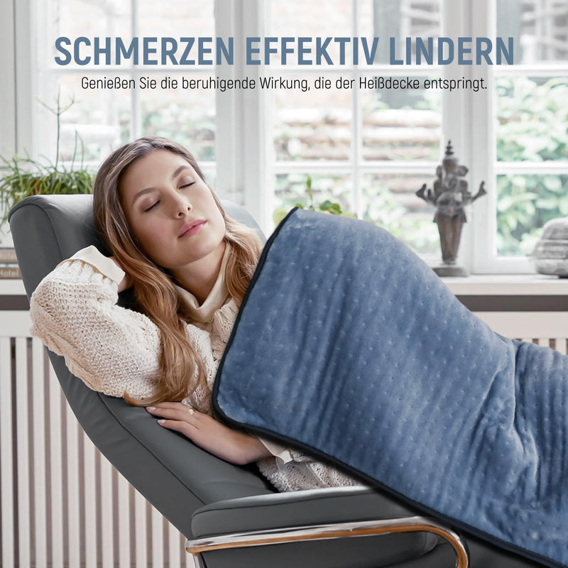 [Australia] - Heating pad, 80 x 60 cm, quick heating technology, electric heating pad with automatic switch-off and 6 temperature levels, heating pad for back, shoulder, stomach, neck, machine washable 60 x 80 cm 