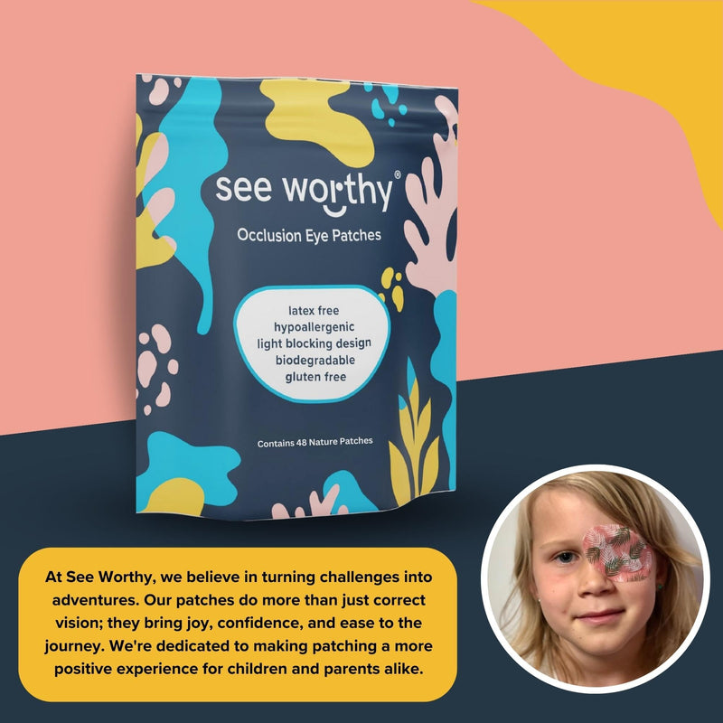 [Australia] - Adhesive Eyepatch for Kids & Adults - As Seen on Shark Tank - Breathable, Comfortable Nature-Themed Eyepatch for Lazy Eye - Amblyopia & Sensitive Skin Medical Eye Patches - 48 Patches by See Worthy 