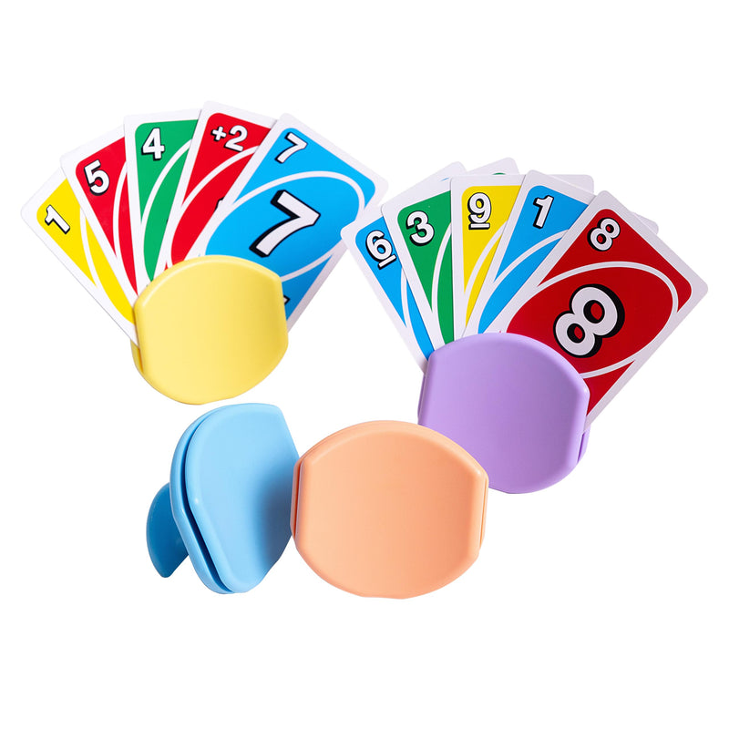 [Australia] - 4 Pack Playing Card Holders for Kids & Adults - Handheld/Tabletop Use/Drawstring Pouch, Perfect for Game Nights & Travel (4 Colors) 