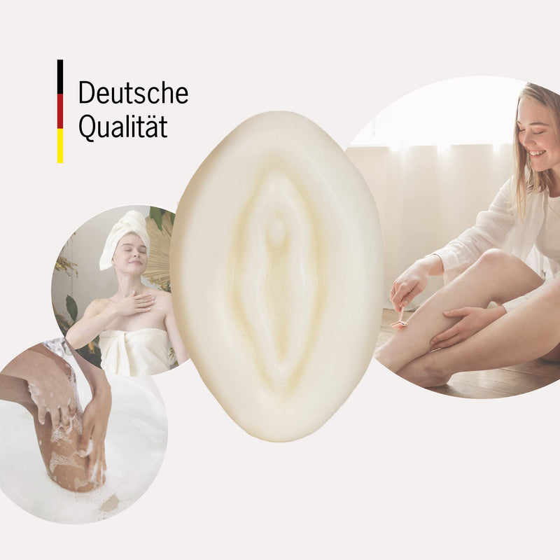 [Australia] - MYLILY 2 in 1 washing bar solid soap | Intimate care for women | 60 grams for cleaning and shaving | Shaving soap for women in vulva shape | Cocoa & Shea Butter & Coconut Oil | 