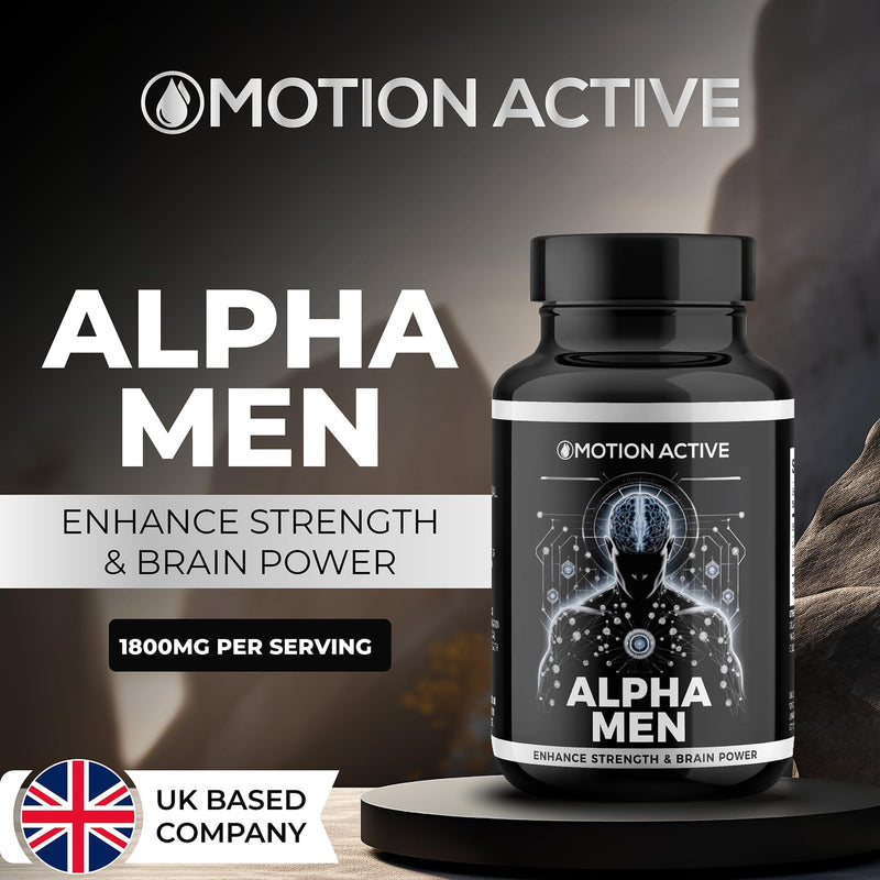 Alpha Men: Shilajit, Ashwagandha & Lions Mane, 90 Capsules 1800mg. Premium Brain, Energy, Testosterone & Mood Support Blend for Peak Physical and Cognitive Performance