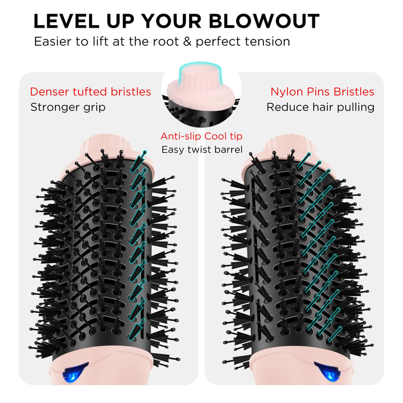 [Australia] - Hair Dryer Brush, Aima Beauty One Step Hair Dryer and Styler Volumizer with Negative Ion for Reducing Frizz and Static, Hair Styling Tools, Pink Oval Brush - 2.3inch/58mm - Pink 