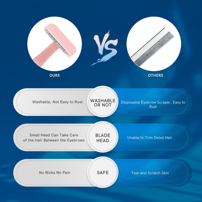 [Australia] - Eyebrow Razors for Women, Replaceable Face Razors kit, Dermaplane Shaving Tool for Men & Women, Face Razors for Peach Fuzz and Hair Removal, 4pcs Replacement Blades Available pink 2 