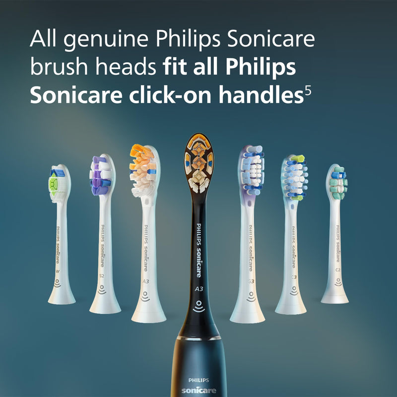 Philips Sonicare A3 All-in-One Brush Heads, 2-Pack, 6 Month Supply, White | 2000% More Plaque Removal¹, 100% Whiter Teeth², BrushSync Reminder, Up To 62,000 Bristle Movements Per Min, HX9092/77 1 Count (Pack of 2)
