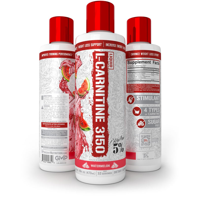 [Australia] - 5% Nutrition Rich Piana Liquid L-Carnitine 3150 | Premium 4 Source Blend + GBB, The Super Carnitine (Watermelon Candy) Watermelon Candy 