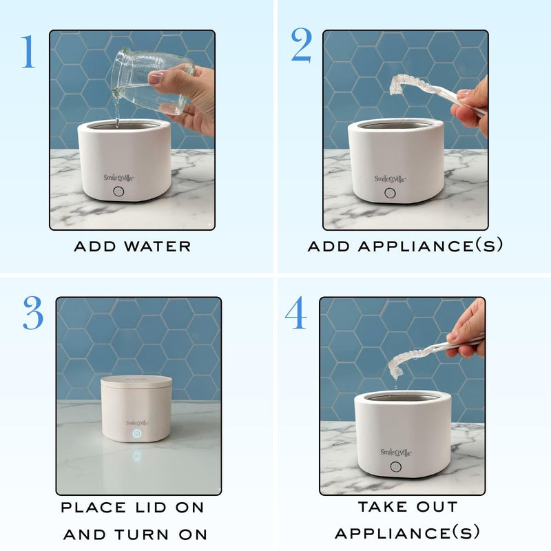 [Australia] - Ultrasonic Retainer & Jewelry Cleaner with UV Light | Professional Sonic Dental Cleaner for Invisalign, Dentures, Mouth Guard, Night Guard, Rings & More 