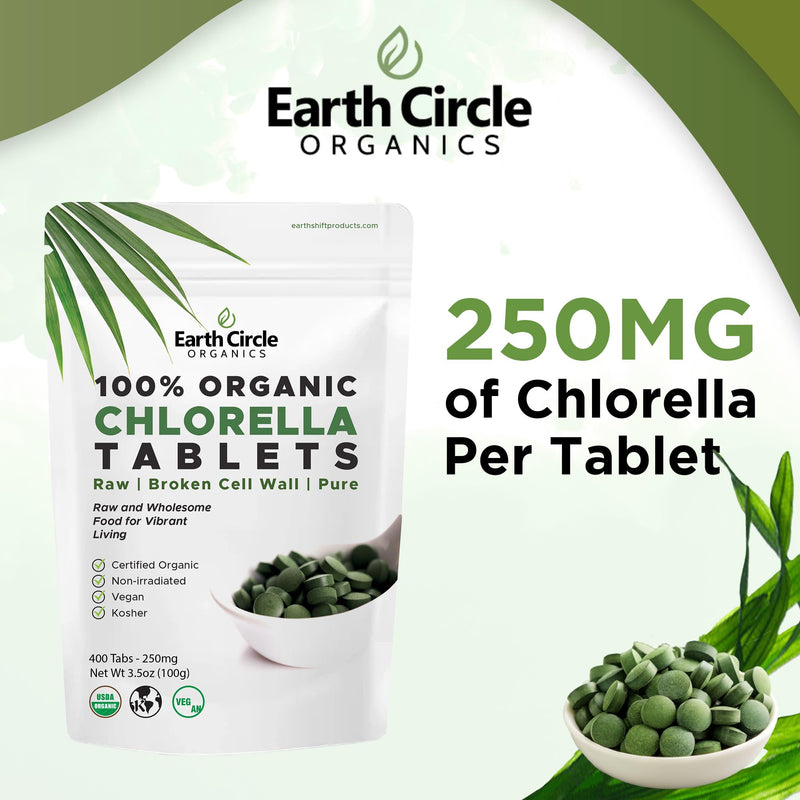 [Australia] - Chlorella Tablets | Kosher | High Potency Supplement, All-Natural Chlorophyll, Pure Green Algae superfood, Broken Cell Wall | High in Protein & Iron, no additives, Vegan - 400 Tablets (2 Pack) Chlorella Tablets 400 400 Count (Pack of 2) 