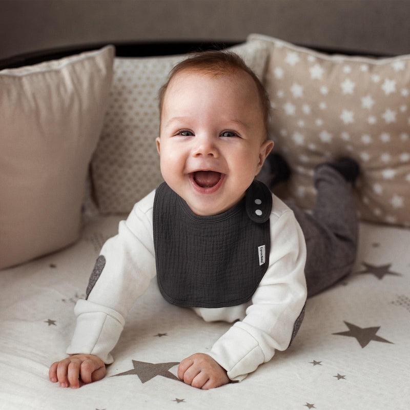 [Australia] - Muslin Bibs for Baby Boys Girls,Organic Muslin Baby Bib for Drooling and Teething,Soft Bandana Drool Bibs 5 Pack Haze 