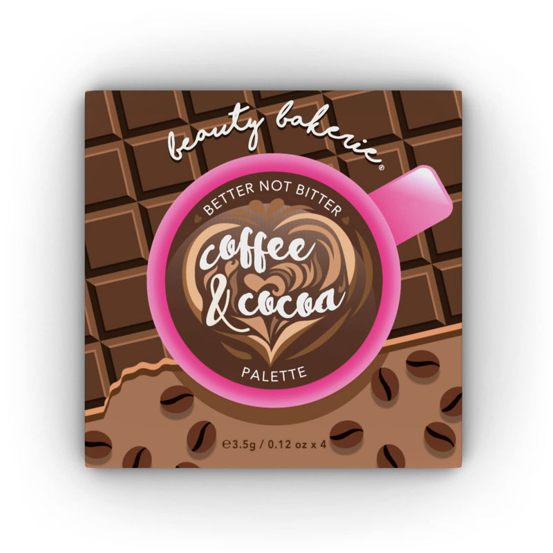 [Australia] - Beauty Bakerie Coffee & Cocoa Palette, Versatile Blush and Bronzer Powder Palette for Every Skin Tone, Creamy Satin Finish, 4 Sugary Shades, Highlight, Contour, Blush Kit for Women 