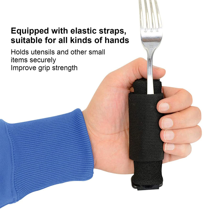 Elastic Utensil Holder Strap, Cuff Grip Aid for Elderly & Disabled – Eating Assistance Cutlery Writing Tool Strap