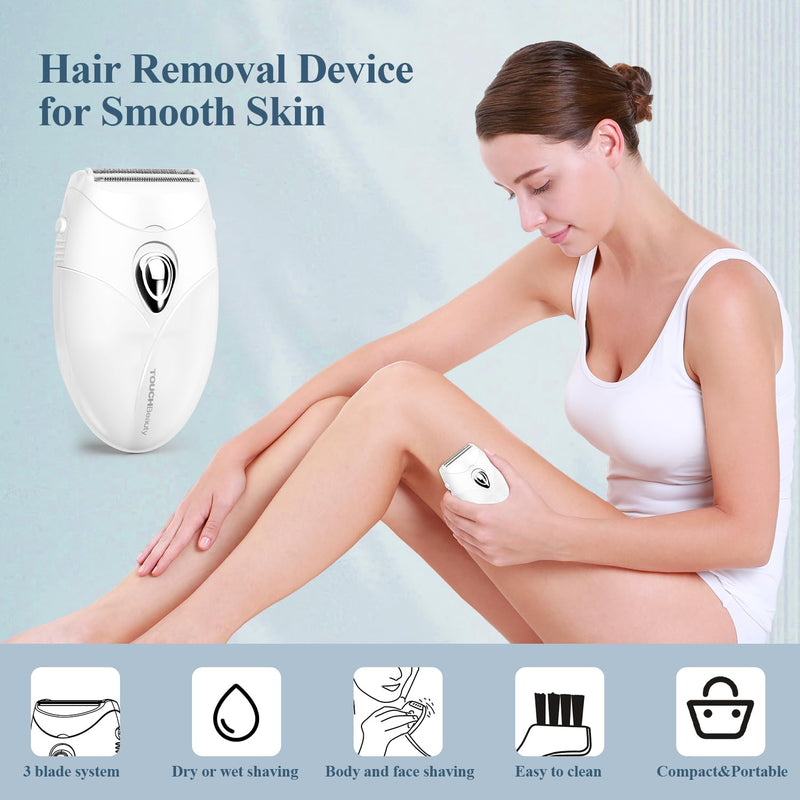 [Australia] - Women's Electric Shaver, TOUCHBeauty Women's Electric Shaver, Trimmer for Women for Body, Armpits, Legs and Bikini Zone, Compact Lady Shaver AG-1459W(White) White 
