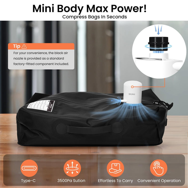 BAGAIL 4 Compression Packing Cubes and TPU Travel Vacuum Bags