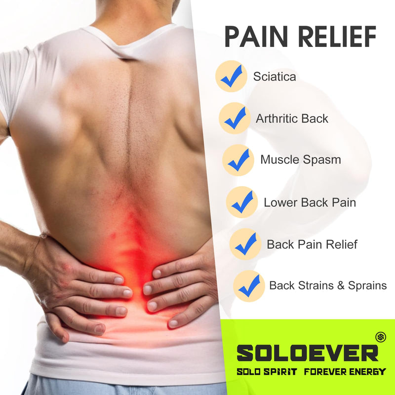 [Australia] - Copper Back Braces for Lower Back Pain, Breathable Lumbar Support Belt for Men and Women, Lower Back Brace for Herniated Disc, Sciatica, Scoliosis, Heavy Lifting (Black, Medium) Black 