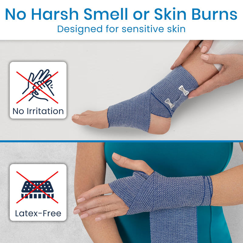 Dr Pat's Ice Tape (4 Pack) - Cooling Bandage Wrap Athletic Tape - Compression Instant Cold Compress Wrap w/Menthol - Elastic, Athletic for Sore Muscles, Pain Relief Now, Swelling, Recovery, Sports 4 Pack