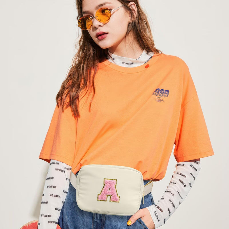 YOOLIFE Initial Girls Makeup Bag and Crossbody Bag L