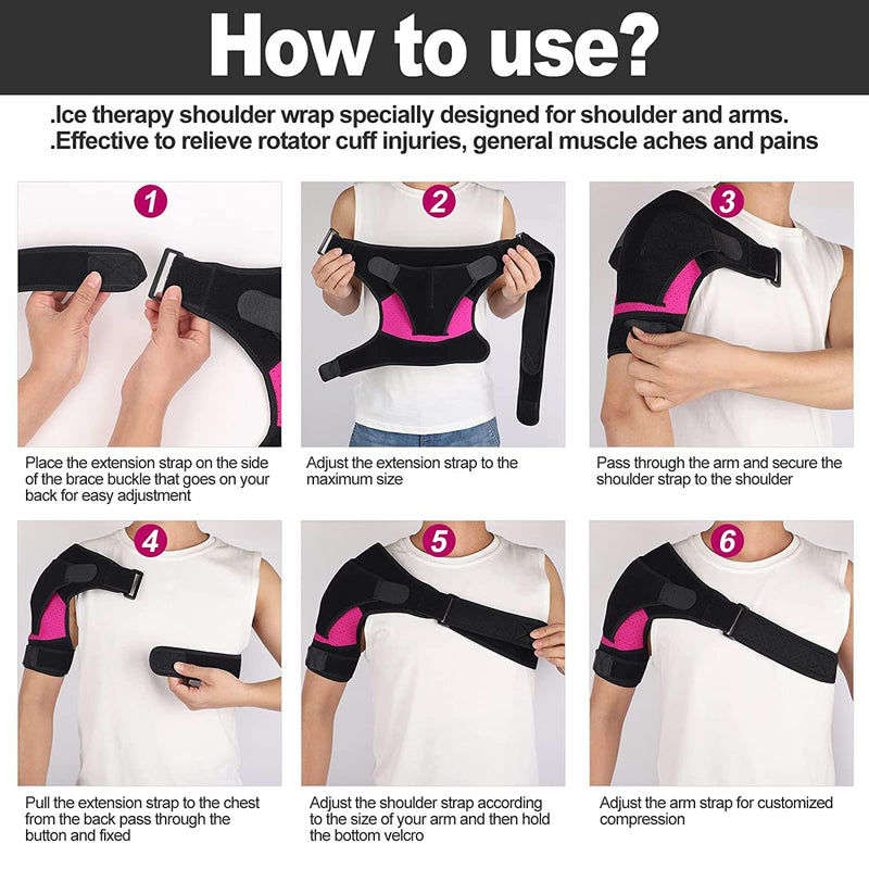 [Australia] - Winyoher Adjustable Shoulder Brace Made of Breathable Neoprene for Stability and Pain Relief for Men and Women, Shoulder Support Gentle Support for Left/Right Pink 