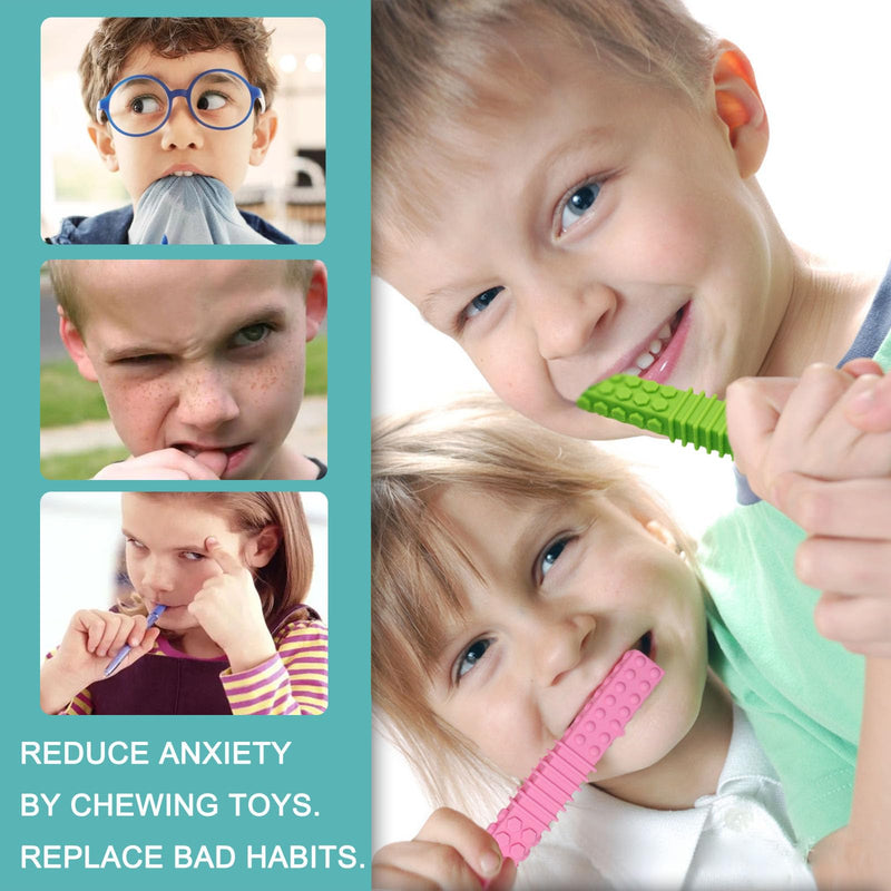 [Australia] - Sensory Chew Toys for Autistic Children, 4 Pack Silicone Chew Tube Teething Sticks Toys for Autism, ADHD, SPD, Chewies with Special Needs, Oral Motor Chewy Tool for Sensory Kids Chewer. 