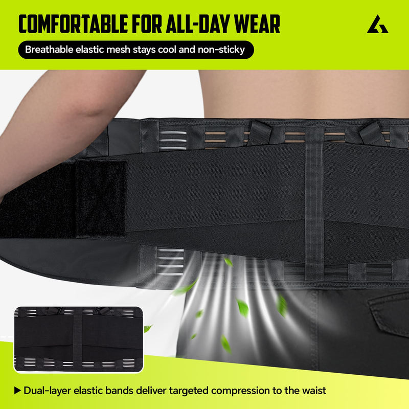 [Australia] - Work Back Brace for Lower Back Pain with Suspenders, Adjustable Lumbar Back Support Belt for Men & Women-Heavy Lifting, Safety Protection, Sciatica Relief (M) Medium 