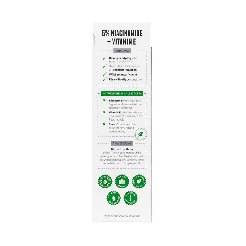 [Australia] - Brooklyn Soap Company, Aftershave Serum 50 ml - Natural care after shaving - Soothes the skin, prevents skin irritations & reduces redness 