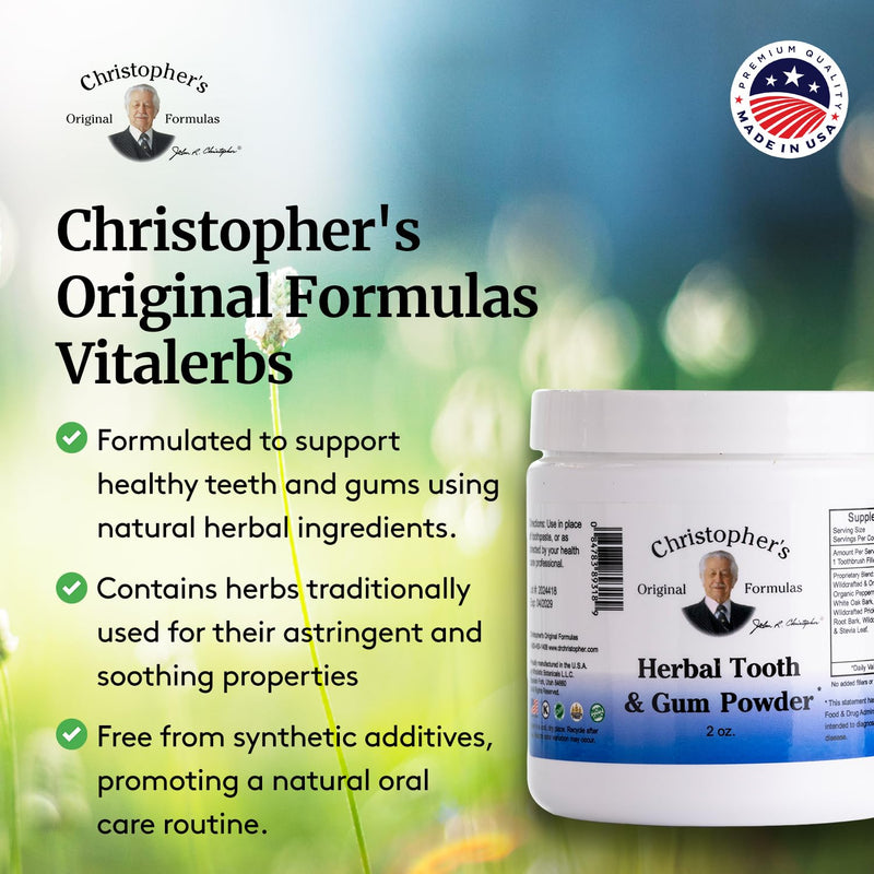 Christopher's Original Formulas Herbal Tooth & Gum Powder | Natural Oral Care Powder | Plant-Based Alternative to Toothpaste | Pack of 3
