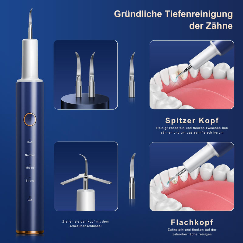 [Australia] - Tartar Remover Teeth Cleaning Set Electric Teeth Cleaning Set Ultrasonic Toothbrush for Tooth Care at Home with 4 Adjustable Modes and 4 Interchangeable Cleaning Heads 1 Piece (Pack of 1) 