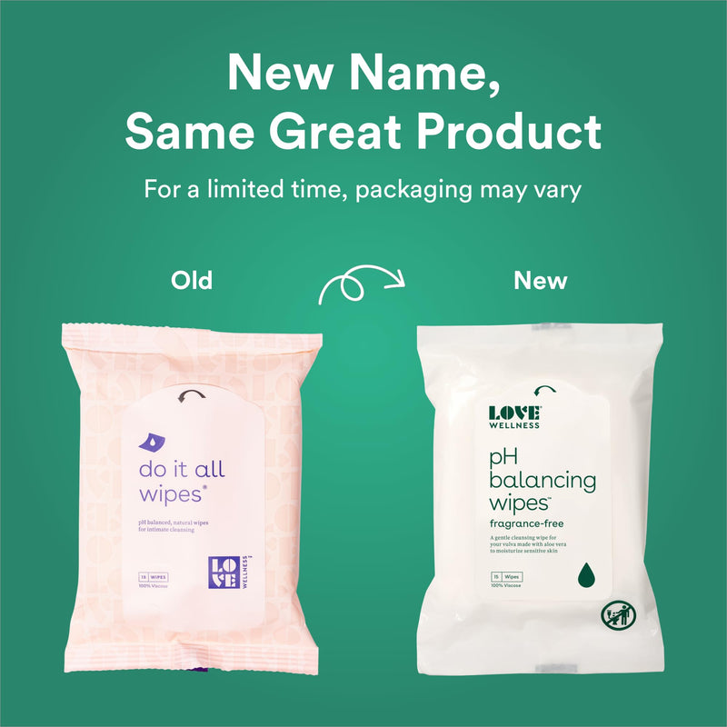 [Australia] - Love Wellness pH Balancing Wipes for Women | Feminine Hygiene for Cleansing with Aloe Vera | Fragrance-Free Intimate Health | Moisturizing, Soothing & Calming for Sensitive Skin | Travel Size | 3-Pack 