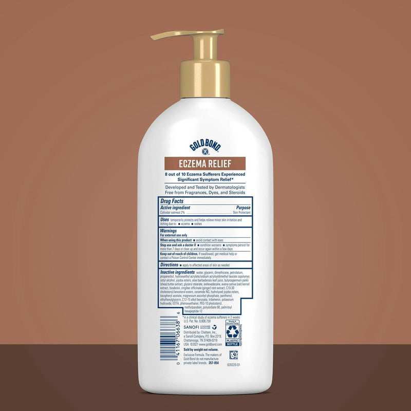 Gold Bond Medicated Eczema Relief Skin Protectant Lotion, 14 oz | Relieves 5 symptoms related to eczema, Accepted by National Eczema Association, steroid-free 14 Ounce